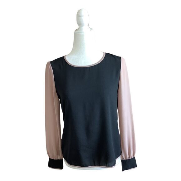 Naked Zebra Black & Brown Long-Sleeve Blouse - Picture 1 of 4